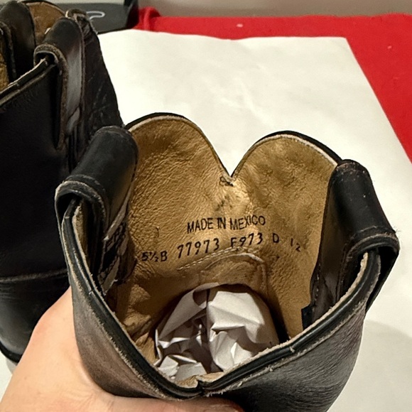 Women Frye Black Leather Western Booties